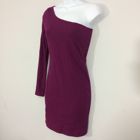 Forever 21 Womens S One Shoulder Purple Mini Dress - Picture 2 of 8